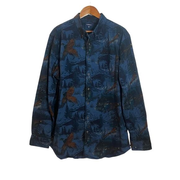 Croft & Barrow pheasant patterned button down shirt - Picture 1 of 8